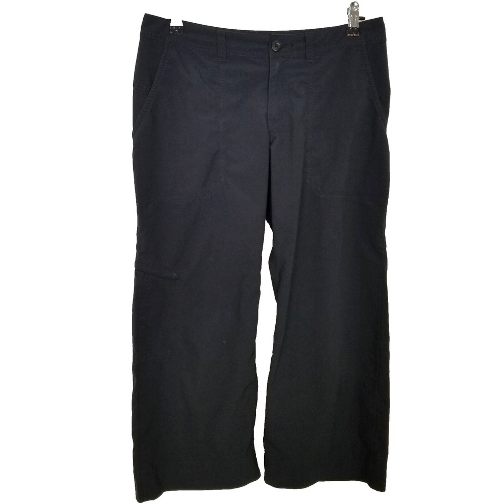 Patagonia Women Nylon Pants Sz 2 Cropped Black Outdoor Hiking Logo